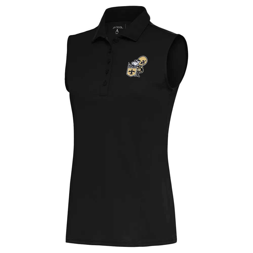 Lids New Orleans Saints Antigua Women's Sleeveless Tribute Polo - Black