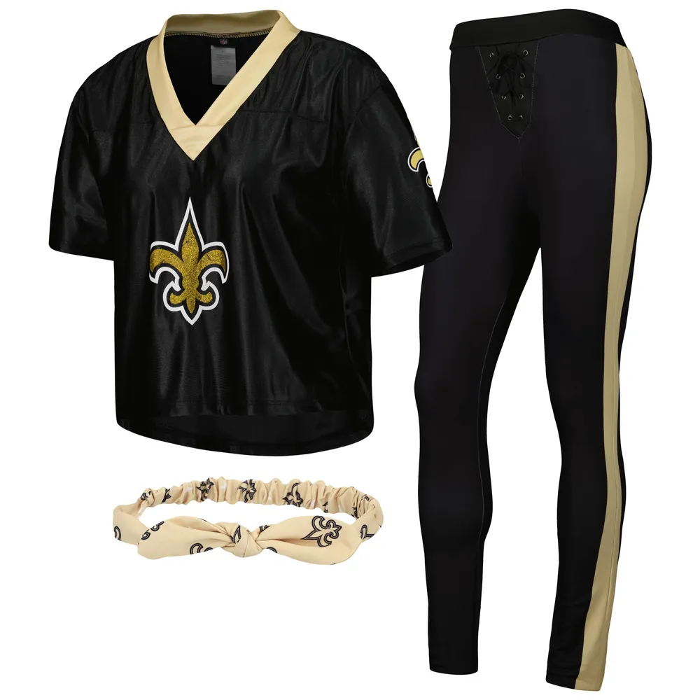 Jerry Leigh Women's Black New Orleans Saints Game Day Costume Set