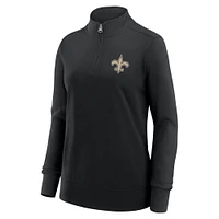 Women's Black New Orleans Saints Velocity Quarter-Zip Jacket