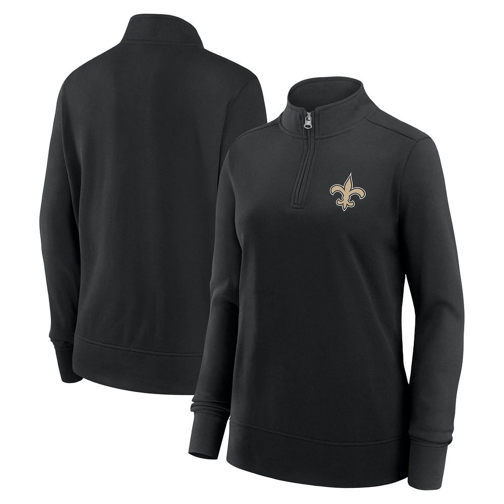 Veste noire à fermeture éclair quart de tour Velocity New Orleans Saints pour femme