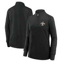 Women's Black New Orleans Saints Velocity Quarter-Zip Jacket