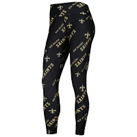 Women's Concepts Sport Black New Orleans Saints Breakthrough Allover Print Lounge Leggings