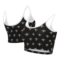 Concepts Sport - Bralette de détente New Orleans Saints Gauge Noir pour femme