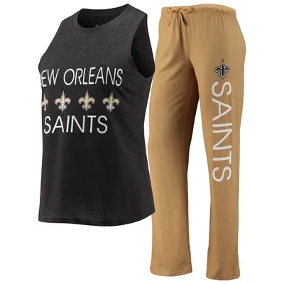 New Orleans Saints Concepts Sport Women's Plus Size Badge T-Shirt & Flannel  Pants Sleep Set - Black