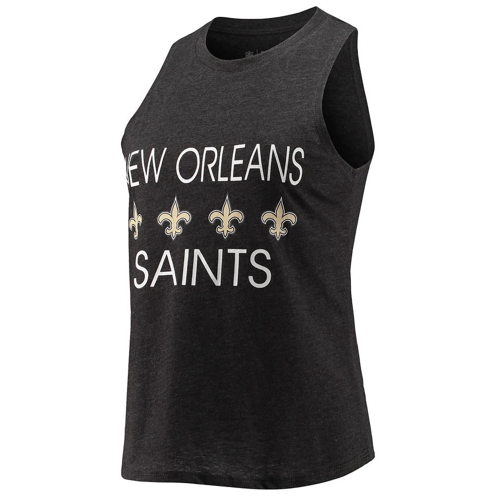 Women's Concepts Sport Black New Orleans Saints Muscle Tank Top & Pants Sleep Set