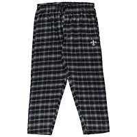 Women's Concepts Sport Black New Orleans Saints Plus Badge T-Shirt & Flannel Pants Sleep Set