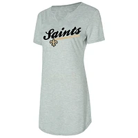 Chemise de nuit en tricot gris pour femme Concepts Sport New Orleans Saints Petition