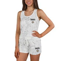 Women's Concepts Sport New Orleans Saints Quartz Hacci Knit Tank Top & Shorts Sleep Set