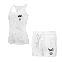 Women's Concepts Sport New Orleans Saints Quartz Hacci Knit Tank Top & Shorts Sleep Set