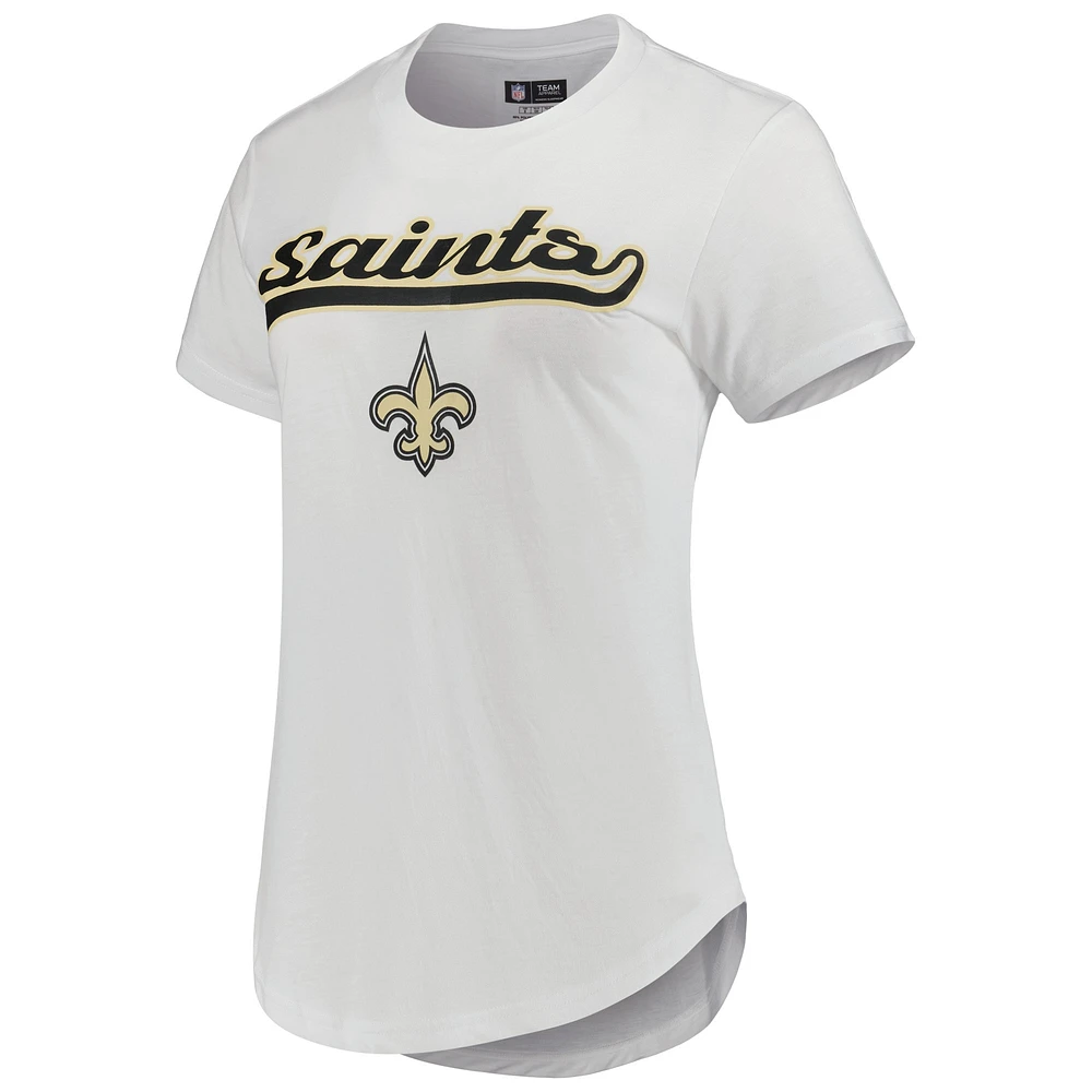 Ensemble de nuit Concepts Sport pour femme avec t-shirt et legging New Orleans Saints Sonata blanc/anthracite