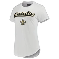 Women's Concepts Sport White/Charcoal New Orleans Saints Sonata T-Shirt & Leggings Sleep Set