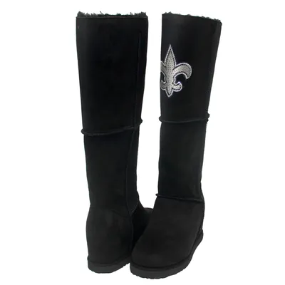 New Orleans Saints Cuce Women's Suede Knee-High Boots - Black