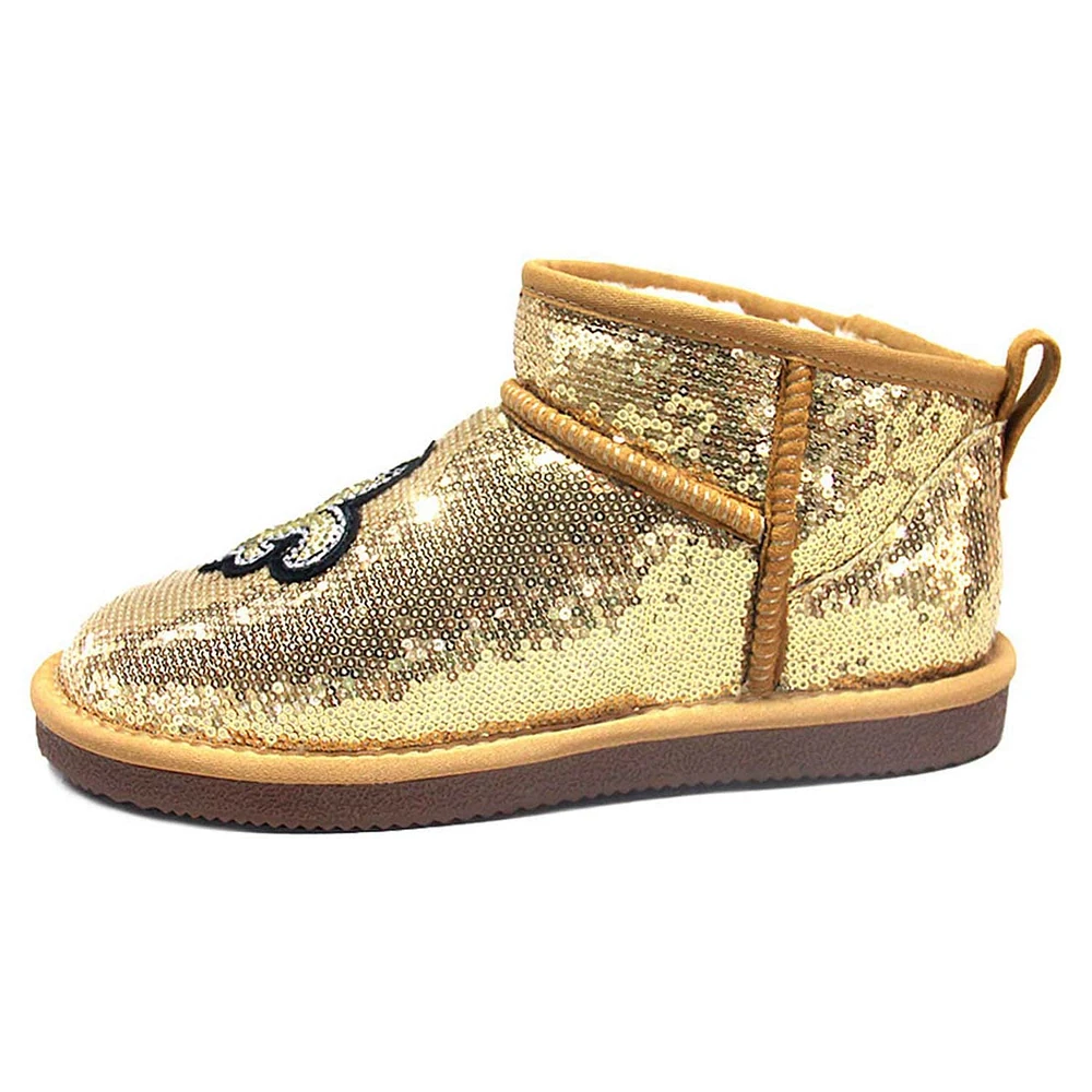 Women's Cuce  Gold New Orleans Saints Sequin Ankle Boots