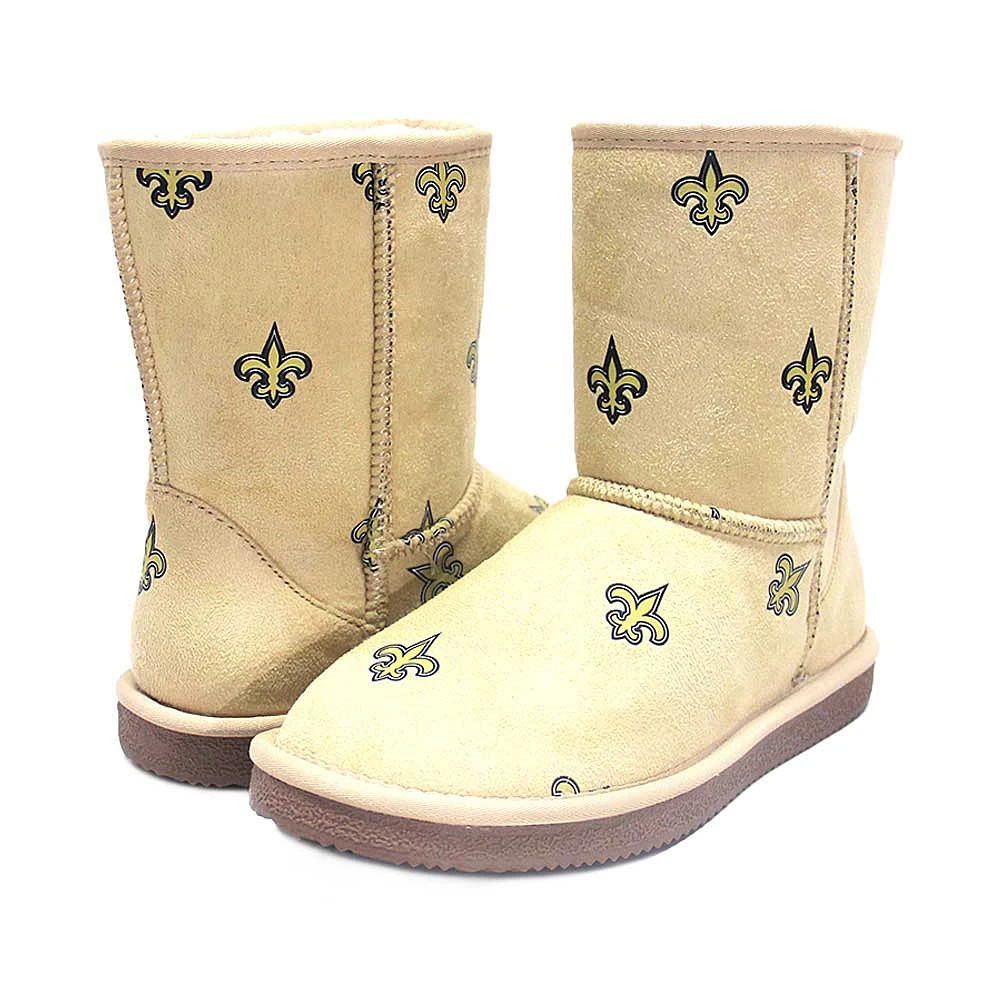 Women's Cuce Tan New Orleans Saints Allover Logo Boots