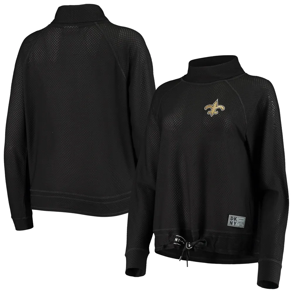 Lids New Orleans Saints DKNY Sport Women's Gabby Cowl Neck Raglan Mesh  Sweatshirt - Black