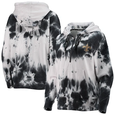 Lids New Orleans Saints Era Women's Tie Dye Fleece Full-Zip Hoodie - Black