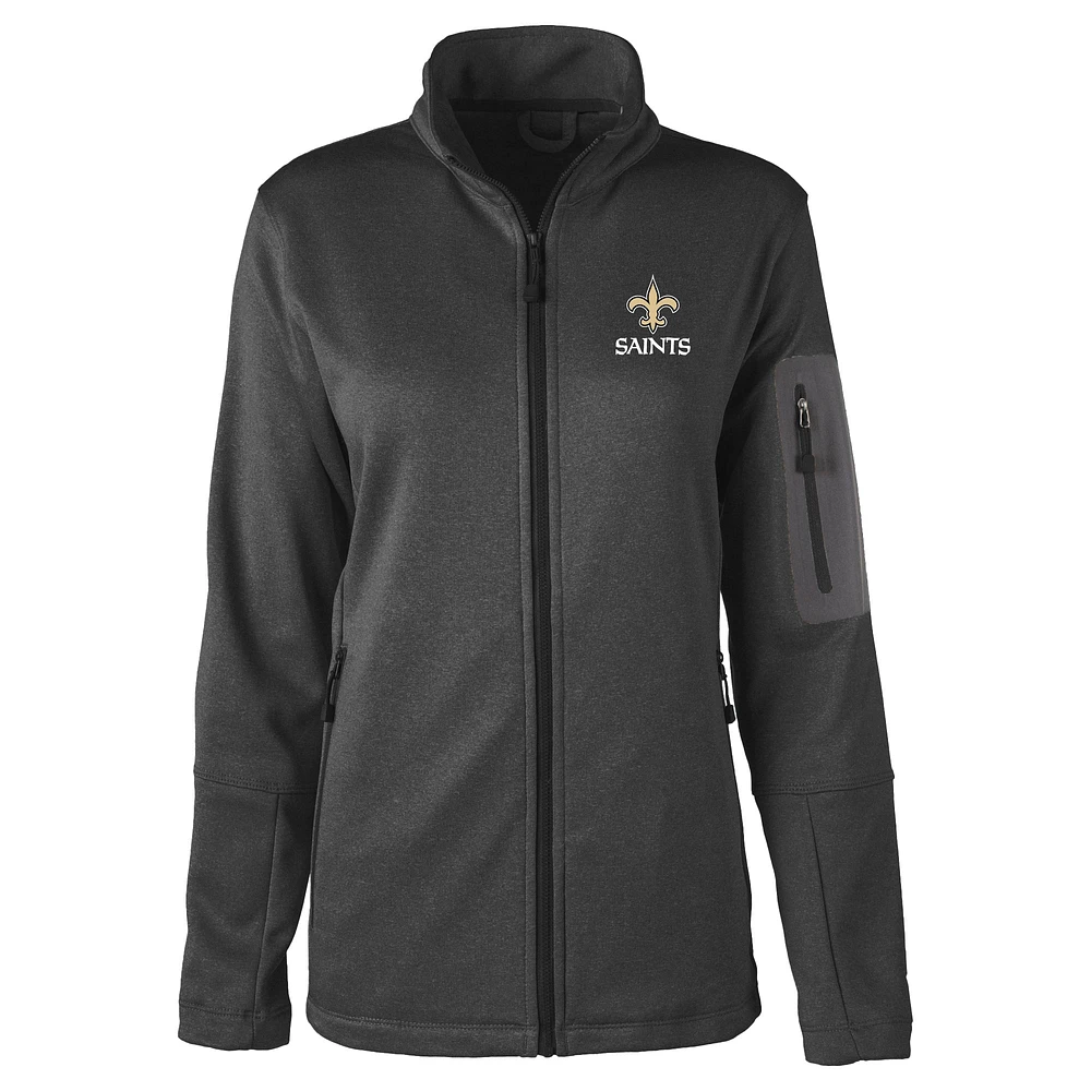 Veste Dunbrooke Heather Black New Orleans Saints Freestyle Teflon Shield Full-Zip pour femme