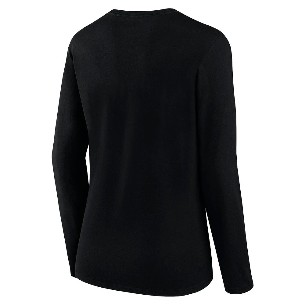 Women's Fanatics Black New Orleans Saints Cheerleader Long Sleeve T-Shirt