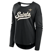 T-shirt à manches longues pour femme Fanatics Black New Orleans Saints Core