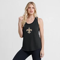 Women's Fanatics Black New Orleans Saints Iron Fan Tank Top