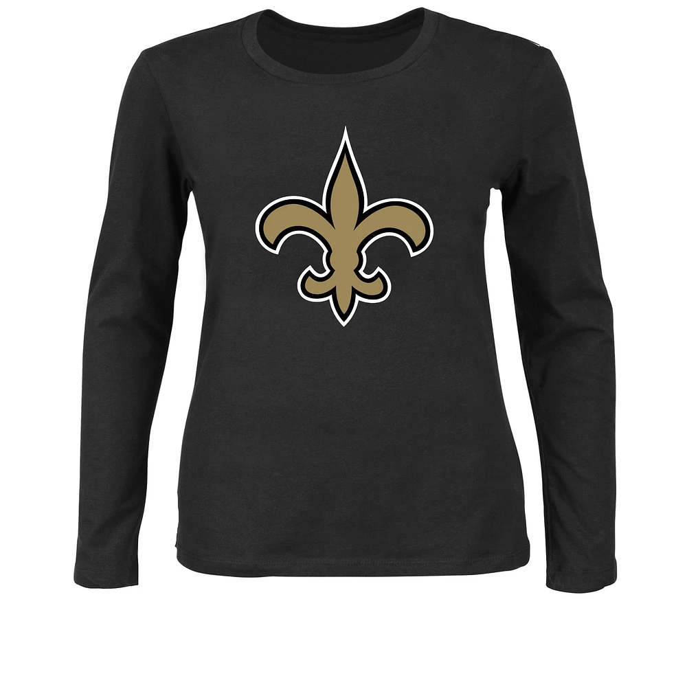 Women's Fanatics Black New Orleans Saints Plus Long Sleeve T-Shirt