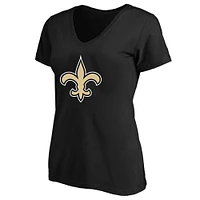 T-shirt col V grande taille noir New Orleans Saints Fanatics pour femme