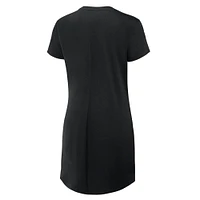 Women's Fanatics Black New Orleans Saints Ruched Drape T-Shirt Dress