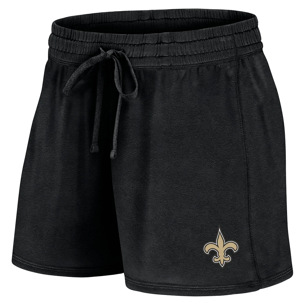 Women's Fanatics Black New Orleans Saints Start to Finish T-Shirt & Shorts Combo Pack