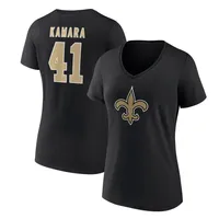 Alvin Kamara New Orleans Saints Majestic Women's Player Name & Number Tri-Blend 3/4-Sleeve Raglan T-Shirt - Black, Size: Small