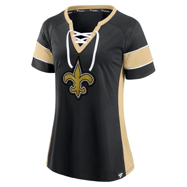 Lids New Orleans Saints Era Women's Plus Athletic Varsity Lace-Up V-Neck Long  Sleeve T-Shirt - Black