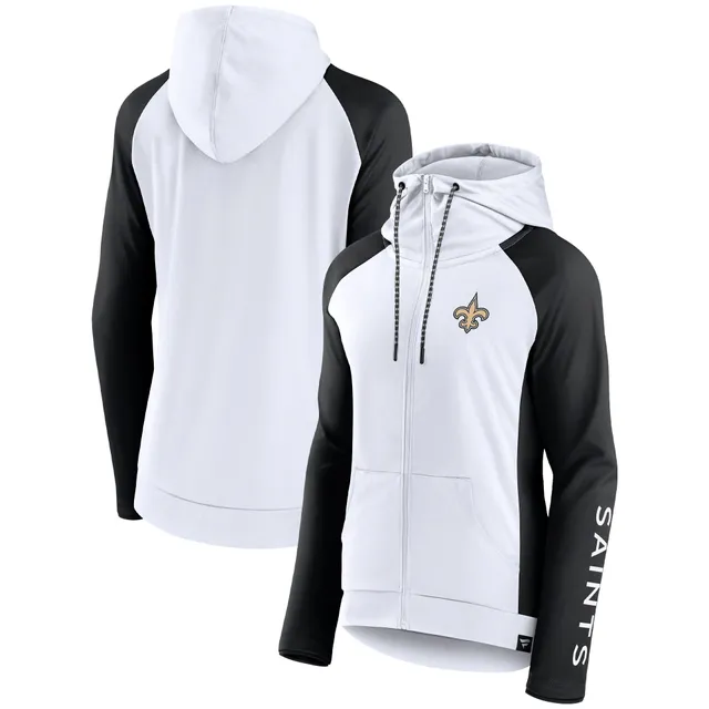 Lids New Orleans Saints Fanatics Branded Women's Plus Primary Logo Script  Full-Zip Hoodie - Black/White