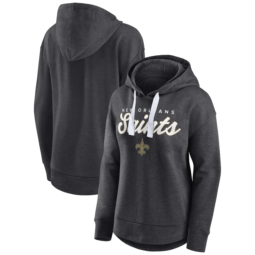 Sweat à capuche Fanatics Heather Charcoal New Orleans Saints Set To Fly pour femmes