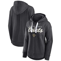 Women's Fanatics Heather Charcoal New Orleans Saints Set To Fly Pullover Hoodie