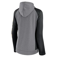 Women's Fanatics  Heather Gray/College Black New Orleans Saints Blind Side Lightweight Full-Zip Hoodie