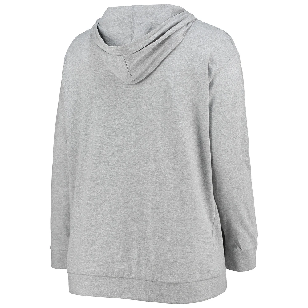 Sweat à capuche lacets grande taille Fanatics pour femmes, gris chin