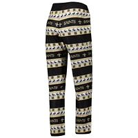 Ensemble de pyjama FOCO New Orleans Saints Holiday Ugly pour femmes, noir