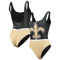 Women's FOCO Black New Orleans Saints Team One-Piece Swimsuit