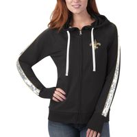 Women's G-III 4Her by Carl Banks Black New Orleans Saints Game Changer - Full-Zip Hoodie