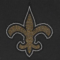 T-shirt à encolure dégagée pour femme G-III 4Her by Carl Banks noir New Orleans Saints Rookie