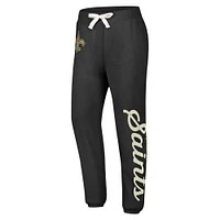 Women's G-III 4Her by Carl Banks Black New Orleans Saints Scrimmage Fleece Pants