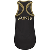 Women's G-III 4Her by Carl Banks Black New Orleans Saints Tater Burnout - Tank Top