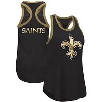 Women's G-III 4Her by Carl Banks Black New Orleans Saints Tater Burnout - Tank Top