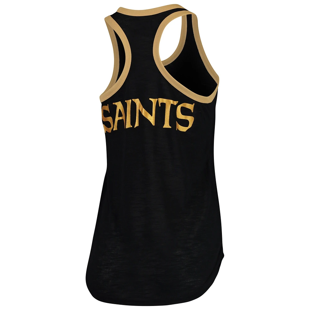 Débardeur noir New Orleans Saints Tater G-III 4Her by Carl Banks pour femmes