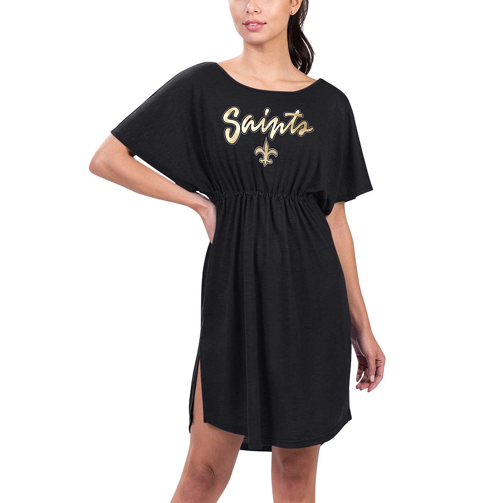 Women's G-III 4Her by Carl Banks Black New Orleans Saints Versus Swim Cover-Up