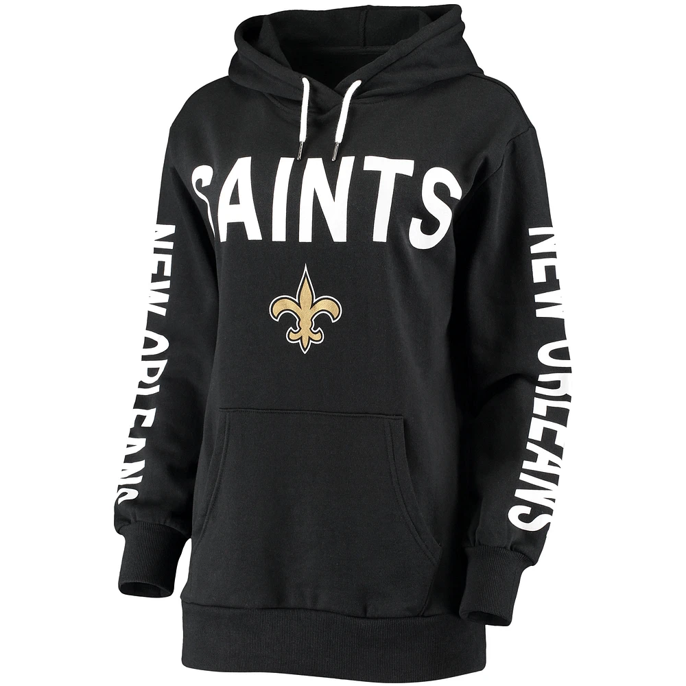 Women's G-III 4Her by Carl Banks Navy New Orleans Saints Extra Point Pullover Hoodie