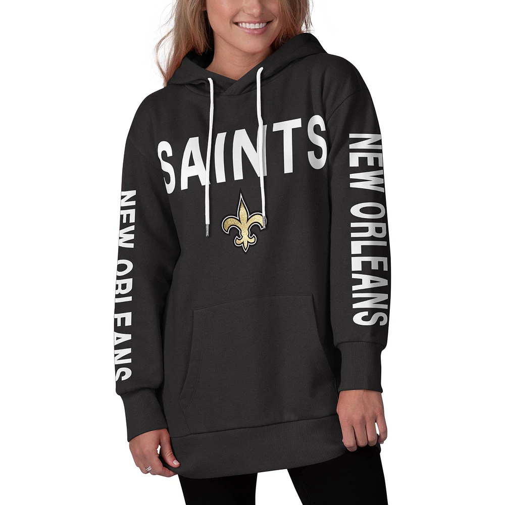 Sweat à capuche Extra Point G-III 4Her by Carl Banks pour femme New Orleans Saints bleu marine