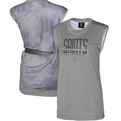 Women's Gray New Orleans Saints No Sweat Tank Top