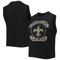 Débardeur musculaire noir New Orleans Saints Rib Ranger de Junk Food pour femmes