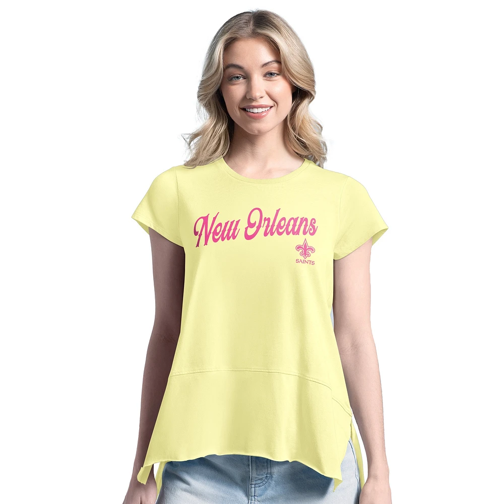 Women's Margaritaville Yellow New Orleans Saints Gametime Is Paradise T-Shirt