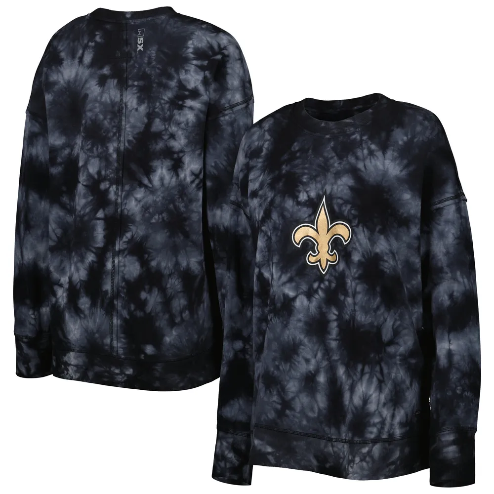 Sweat MSX by Michael Strahan noir New Orleans Saints Bailey Tie-Dye Tri-Blend pour femme